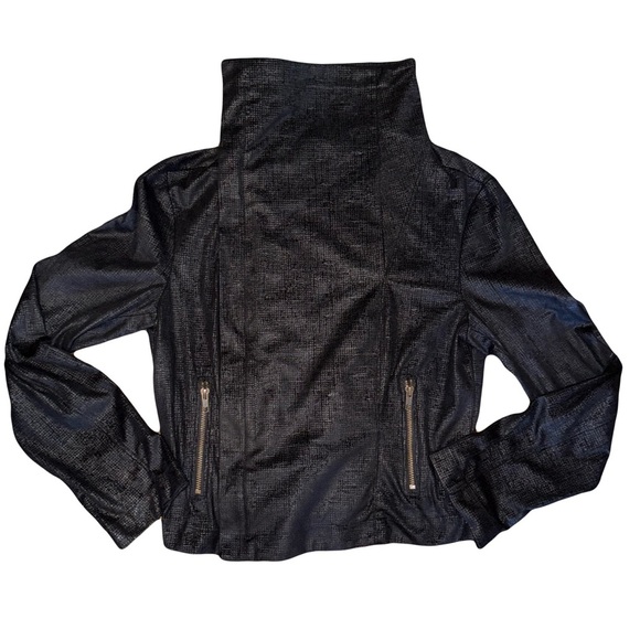 Lavendar Brown Women’s Lightweight Moto Jacket Asymmetrical Neck  Size Medium - Picture 2 of 7